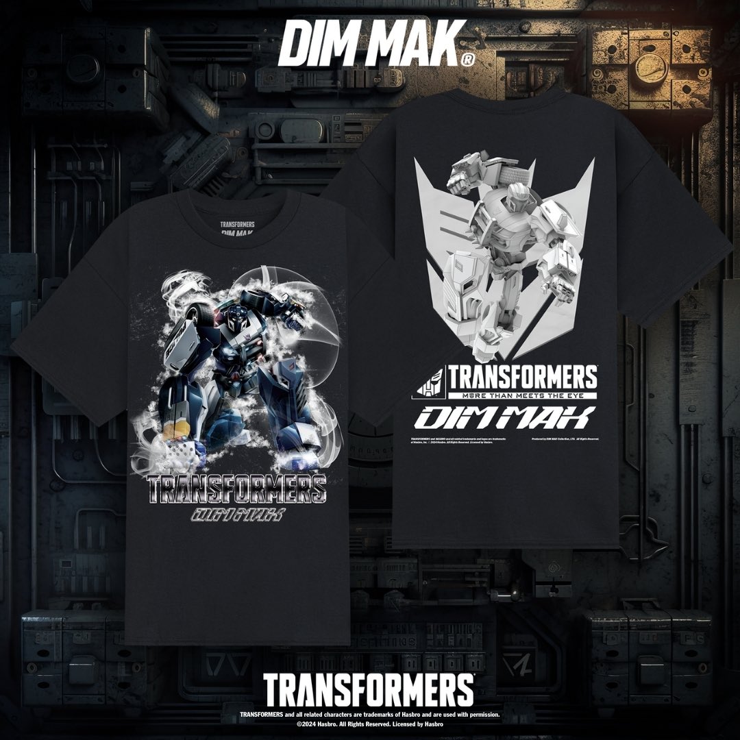 Dim Mak x Transformers Available on our site •Optimus Prime Tee •Bumblebee Tee •Wheeljack Tee •Barricade Tee