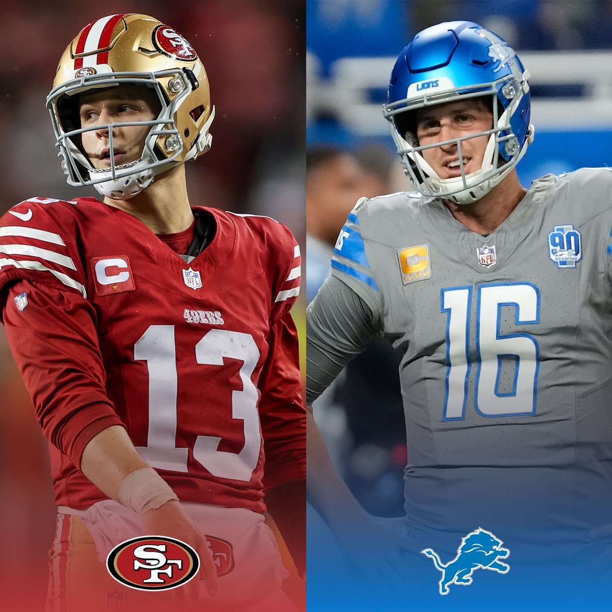Back your guy in the NFC Championship Game! 

❤️ = Jared Goff 
🔁 = Brock Purdy