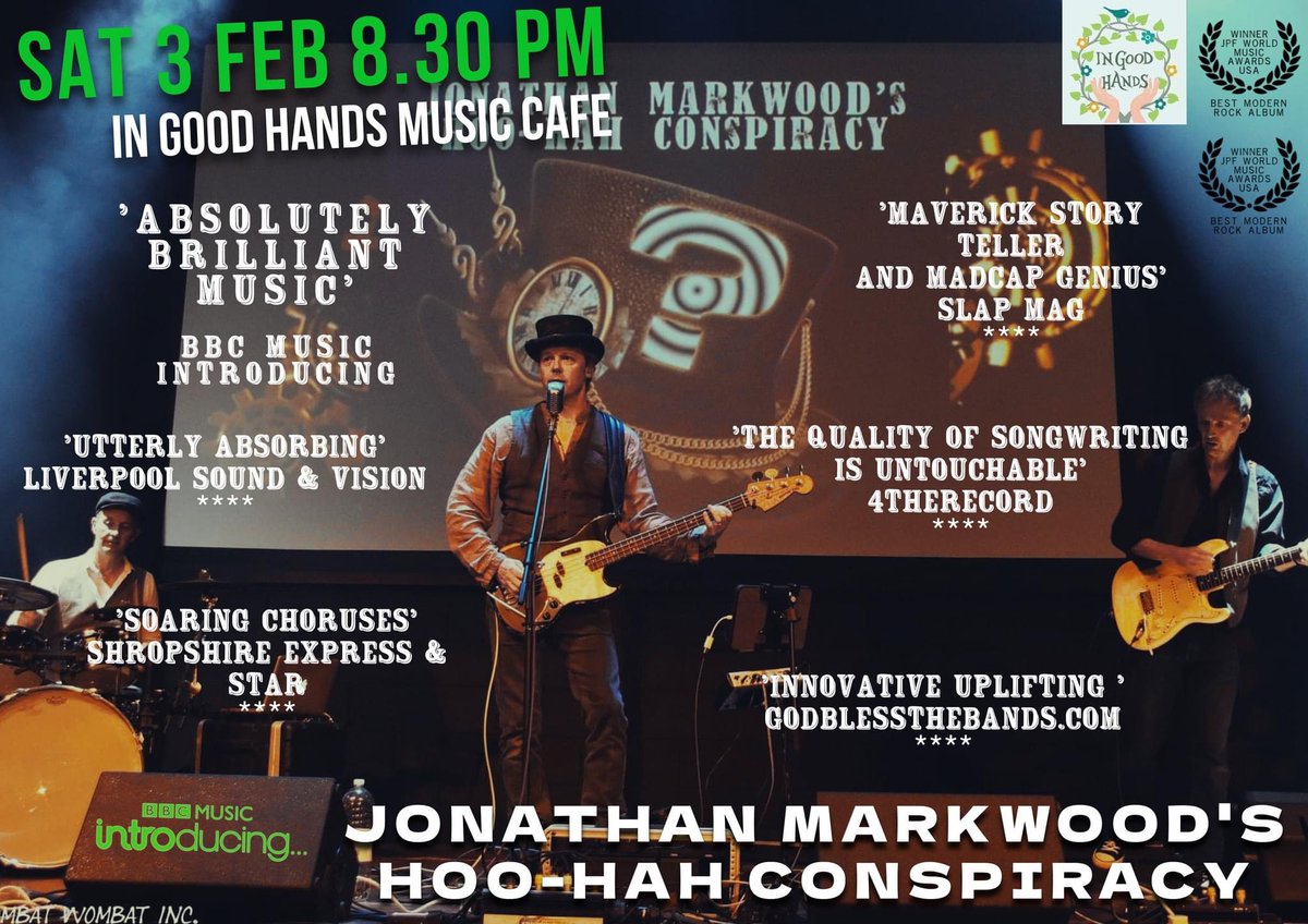 Thanks @MichaelaWylde &amp; <a href="/SimoncBerry/">Simon Berry</a> @SalopianMixtape    Come and see us <a href="/Ingoodhandssy3/">Tessa Kirk</a> on Sat 3 Feb. Live Hoo-Hah! Fresh From our BBC Session😀 <a href="/shropshirelive/">Shropshire Live</a> <a href="/BBCLater/">Later...with Jools Holland on BBC Two</a> <a href="/bbcintroducing/">BBC Music Introducing</a> <a href="/bbchw/">BBC Hereford & Worcester</a> <a href="/lizziecrowdj/">Lizzie Crow</a> <a href="/DJAndrewMarston/">DJ Andrew Marston</a> <a href="/jimallthetime/">Jim Hawkins (he/him) 🧡</a>