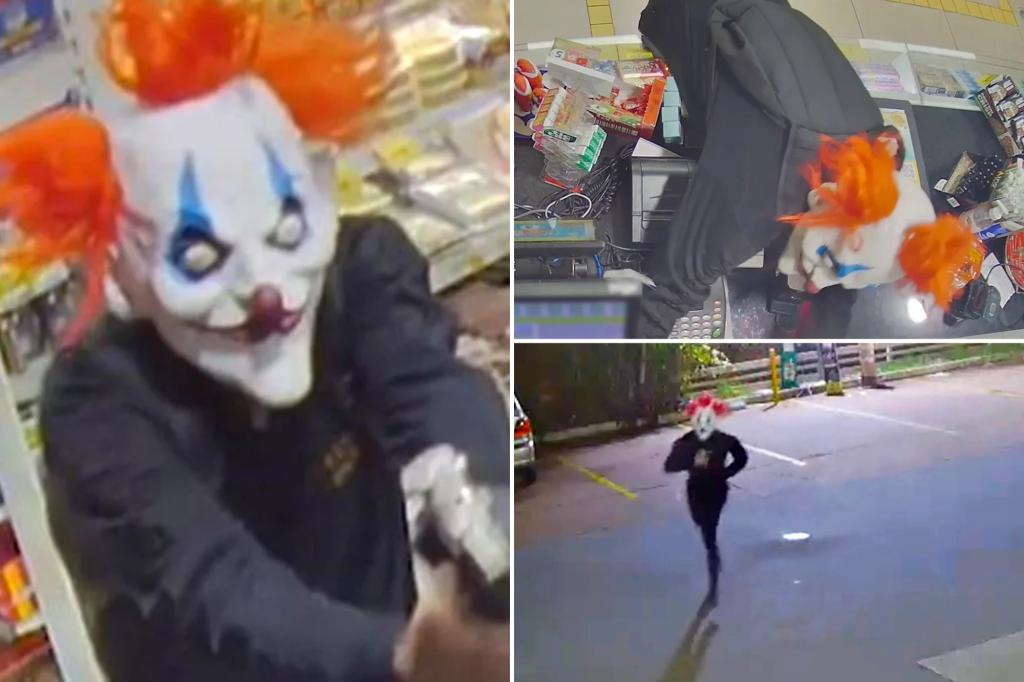 nypost's tweet photo. Man in clown mask arrested for alleged Australia gas station robbery https://t.co/glSIvOUt9C https://t.co/05DcyI4lRn