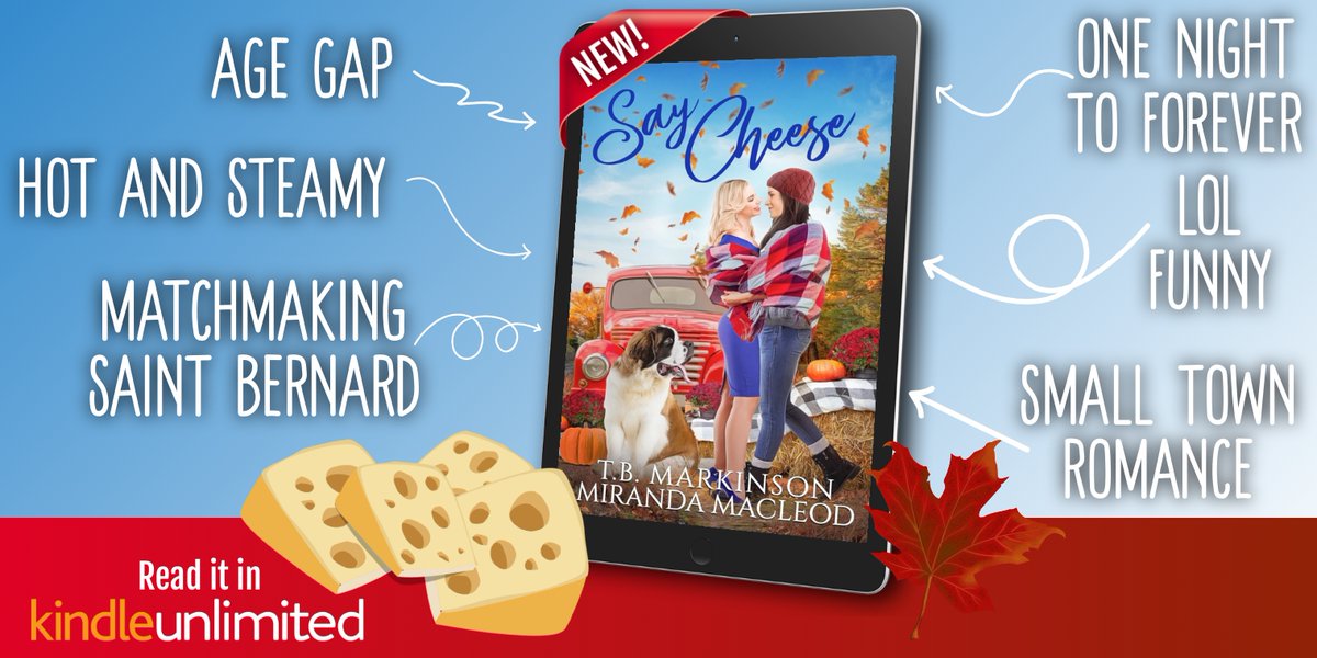 Miranda and I had so much fun writing our latest book, Say Cheese. It involved visiting Vermont on multiple occasions to sample cheeses. A spicy age gap romance where one night of passion could lead to a lifetime of love. Get some cheese in your life: mybook.to/CheeseTwi