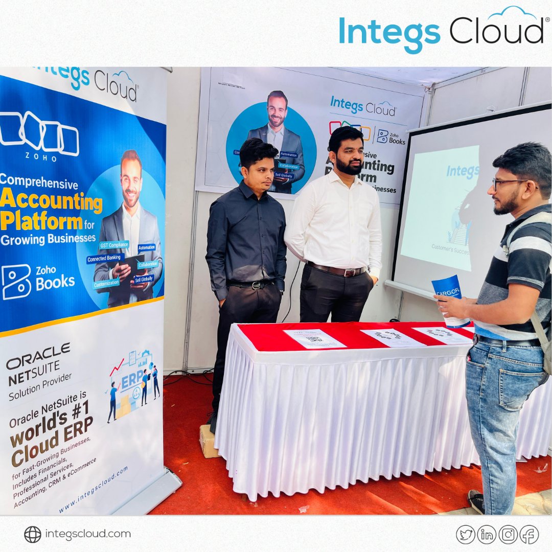 IntegsCloud's tweet image. From prep to presentation, Day 1 rocked at Pune Start-up Fest24! 🚀 Ready to make Day 2 even better! Last chance to meet the @IntegsCloud Team at TechZone, South Campus, COEP TECH. Don't miss out!  #IntegsCloud #ICTPL #PESB #PuneStartupFest2024 #ERP #NetSuite #Zoho #Zohobooks
