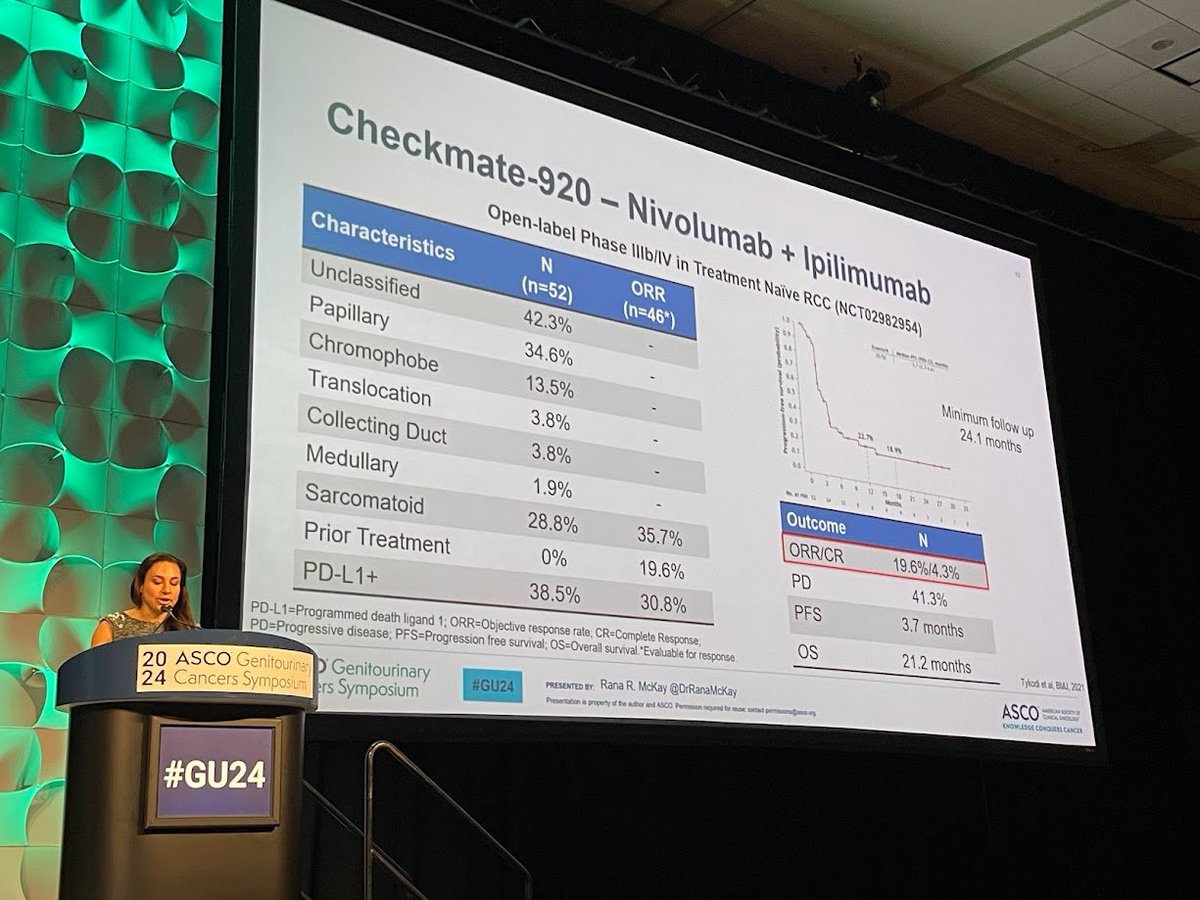 montypal's tweet photo. Absolutely loved talks from @DrRanaMcKay & @tompowles1. Tom's graphic (see below) puts together the data we have in nccRCC nicely within 1 slide - & underscores the need for large, randomized studies. We need to consider studies like #STELLAR304 & @PAPMET2 to move the field forward. @ASCO #GU24