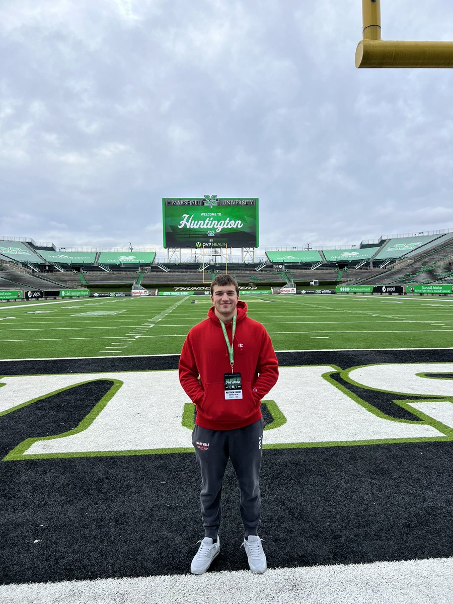 Awesome day <a href="/HerdFB/">Marshall Football</a> ! Thankful for the opportunity to spend a Junior Day learning more about this amazing football program! <a href="/MHSRebelsFB/">Maryville Rebels Football</a>  <a href="/NCSA_Football/">NCSA_Football</a> <a href="/kennycobble42/">Kenny Cobble</a> <a href="/Dhunt1414/">Derek Hunt</a> <a href="/coach_semore/">Coach Jason Semore</a> <a href="/CoachHuff/">Charles C. Huff</a> <a href="/6starfootballMO/">Six Star Football | MISSOURI</a> <a href="/CSmithScout/">Chris Smith</a>