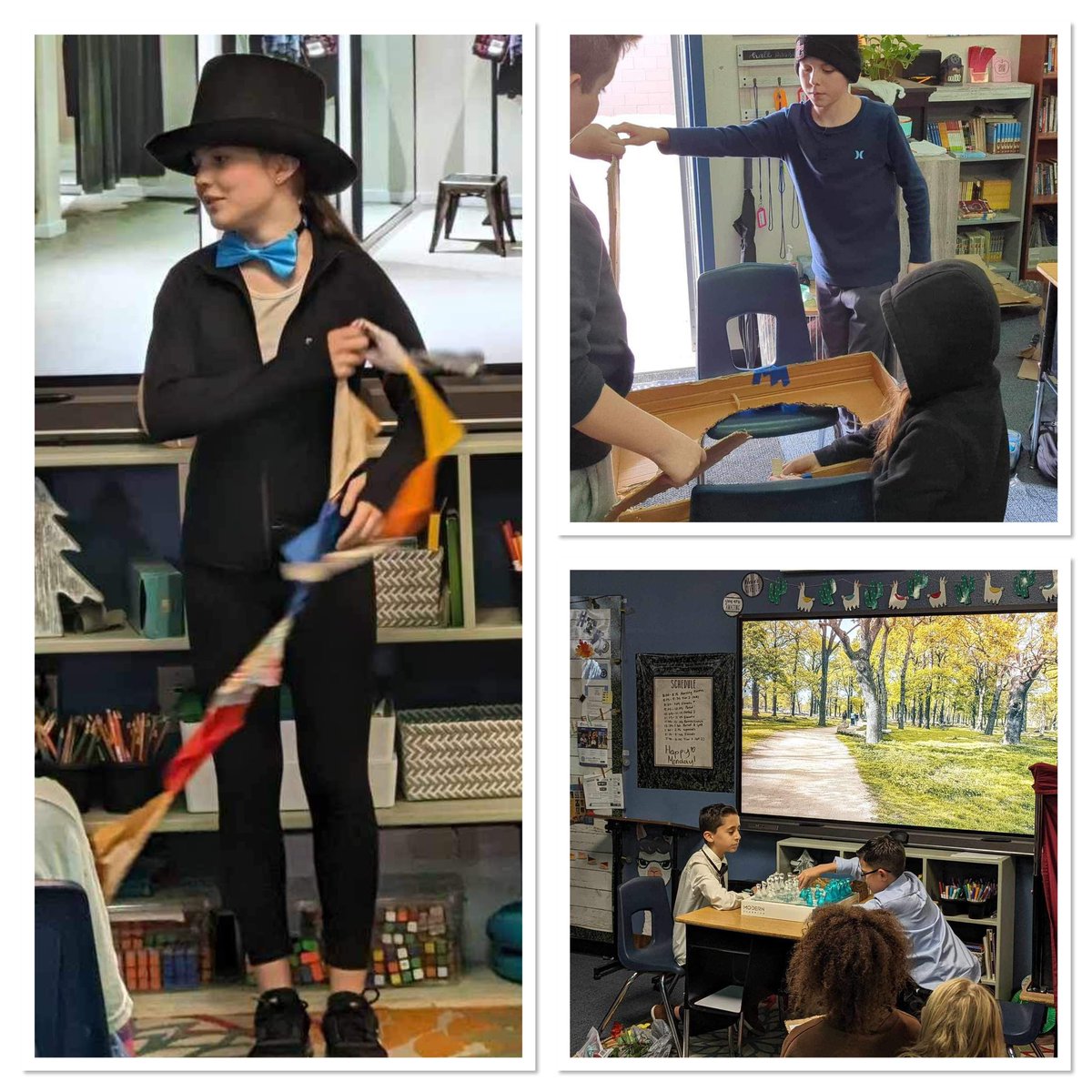 6th grade students spent this week exploring the difference between a story told through animation and told through live action. They built sets, props, and costumes to act out their Pixar shorts in front of the class! #Wearestem @DVUSD 🎭