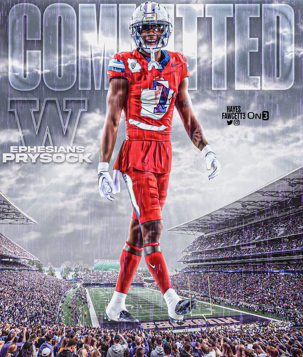BREAKING: Former Arizona DB Ephesians Prysock has Committed to Washington, he tells @on3sports The 6’3 185 DB totaled 80 Tackles, 7 Passes Defended, & 1 INT in his 2 years with the Wildcats Will have 2 years of eligibility remaining on3.com/news/ephesians…