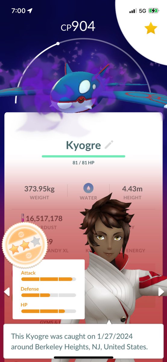 HermesNinja's tweet image. 🐳 Not great but not too bad - I’ll take it! Thanks for the fun, Giovanni! 🐳

#Kyogre #TeamGoRocket #PokemonGO