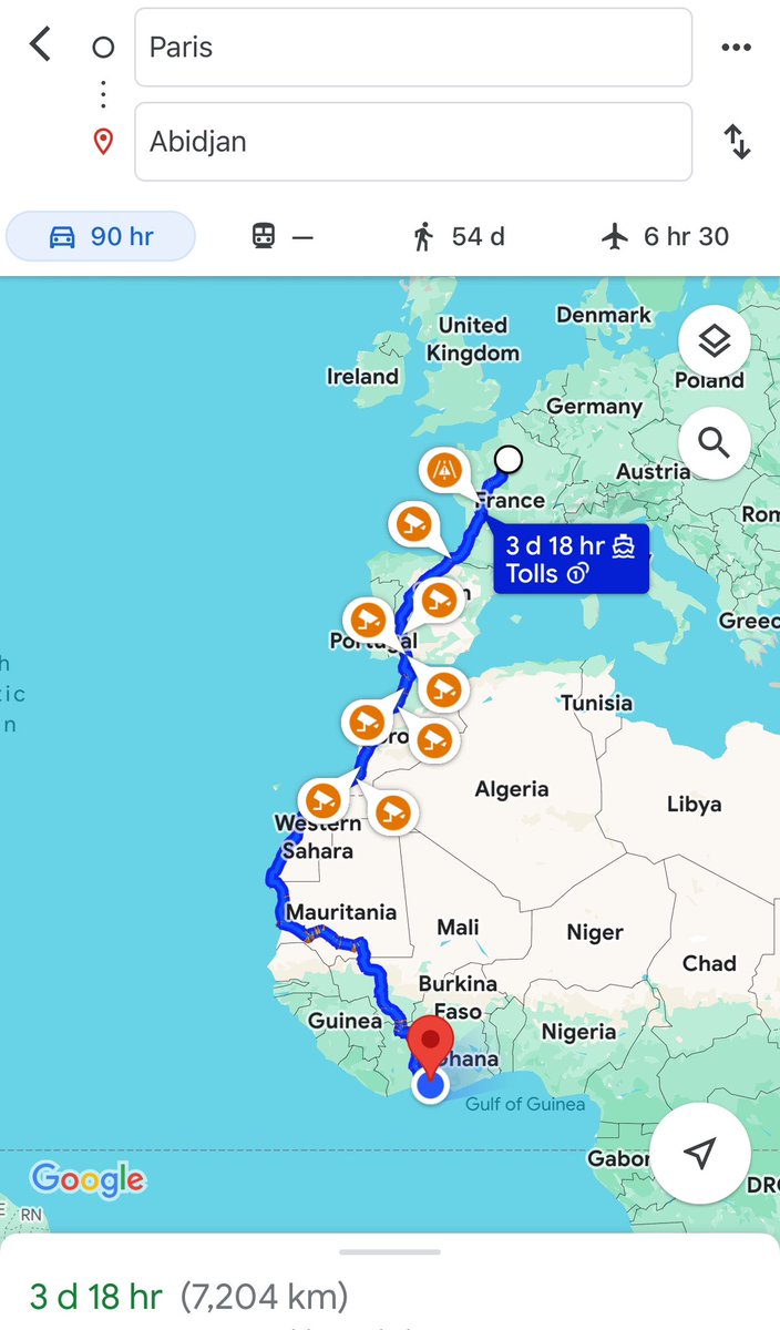Pour ceux qui ce demande, le trajet qu’on a fait en voiture pour voir la CAN c’est +7000km… bonne nuit