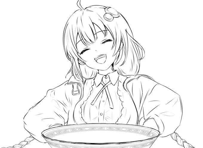 ラーメンあかりちゃん2枚目!
うん、かわよ!やっぱり美味しそうに食べてるあかりちゃんはいいですね!
これから色塗りです!
ちなみに例の件に便乗してる訳では無く、前から描いてた奴ですからね😥 