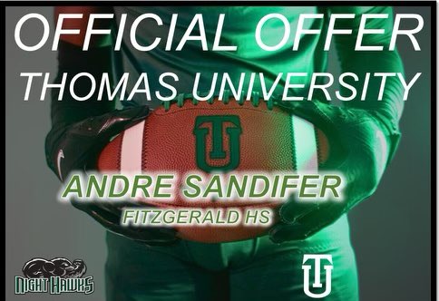 After a great conversation with <a href="/coachseay/">Christopher Seay</a> i am blessed to receive my 3rd offer from Thomas University ✝️<a href="/RecruitGeorgia/">Recruit Georgia</a> <a href="/CoachTPruitt1/">Tucker Pruitt</a> @NightHawksMFB