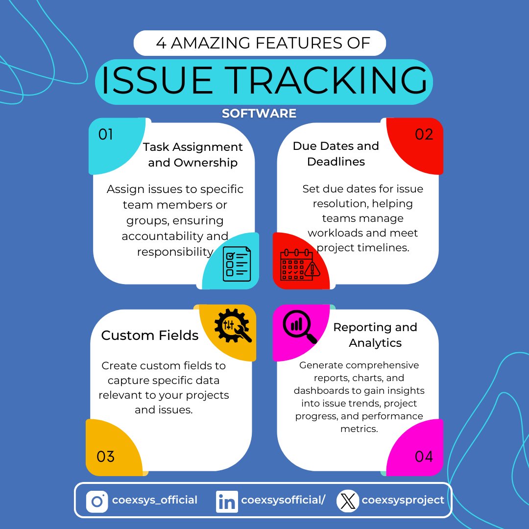 coexsysproject's tweet image. Simplify your project management journey with our unique Issue Tracking Software. Uncover a straightforward approach to problem-solving and project success.

14-day free trial:  zurl.co/D8Ss 

#IssueTracking #ProjectManagement #SimplicityUnleashed&quot;