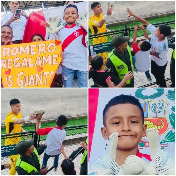 Pese a la derrota ante Paraguay, Diego Romero tuvo un hermoso gesto con un pequeño hincha que fue a verlo al Preolímpico, le regaló sus guantes al finalizar el partido. 🇵🇪❤️ #DiegoRomero #SelecciónPeruana #PreolímpicoSub23