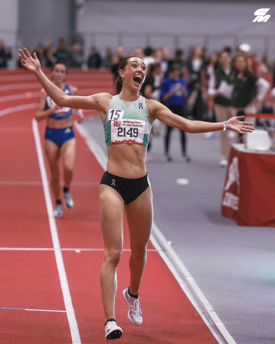 Is anyone happier to be at BU than @CourtsASport20?! 😄
 
The steeplechase specialist knocks 18+ seconds off her 5000m PB with a 14:49.78 and an Olympic standard at the Terrier Classic…. clearly fitness is fitness!