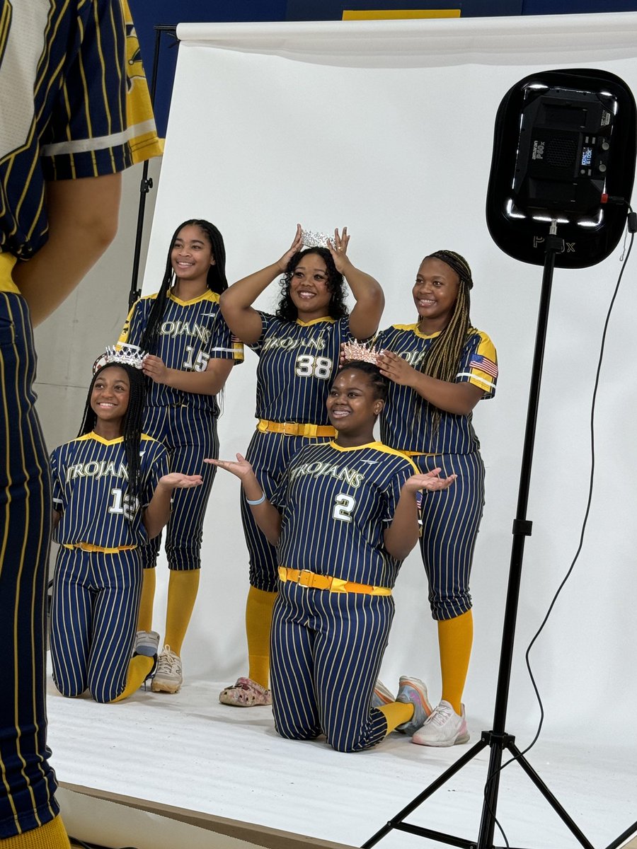 Year 2 loading! Let’s go LADY TROJANS!! 💙💛🥎 #varsitysoftball #STJmediaday #my8thgrader