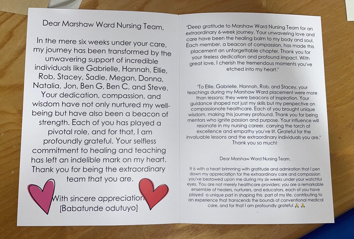 When you get the most amazing feedback as a whole team from a student in his first year ... Glad to be a part of #teammarshaw @Jamesharper15 @DebbieYoxall1 @MatthewPotts8 @WeareGuildLodge @Gabrielle00_M @EllietheRMN @sadie_gardiner @tinashe55ncube