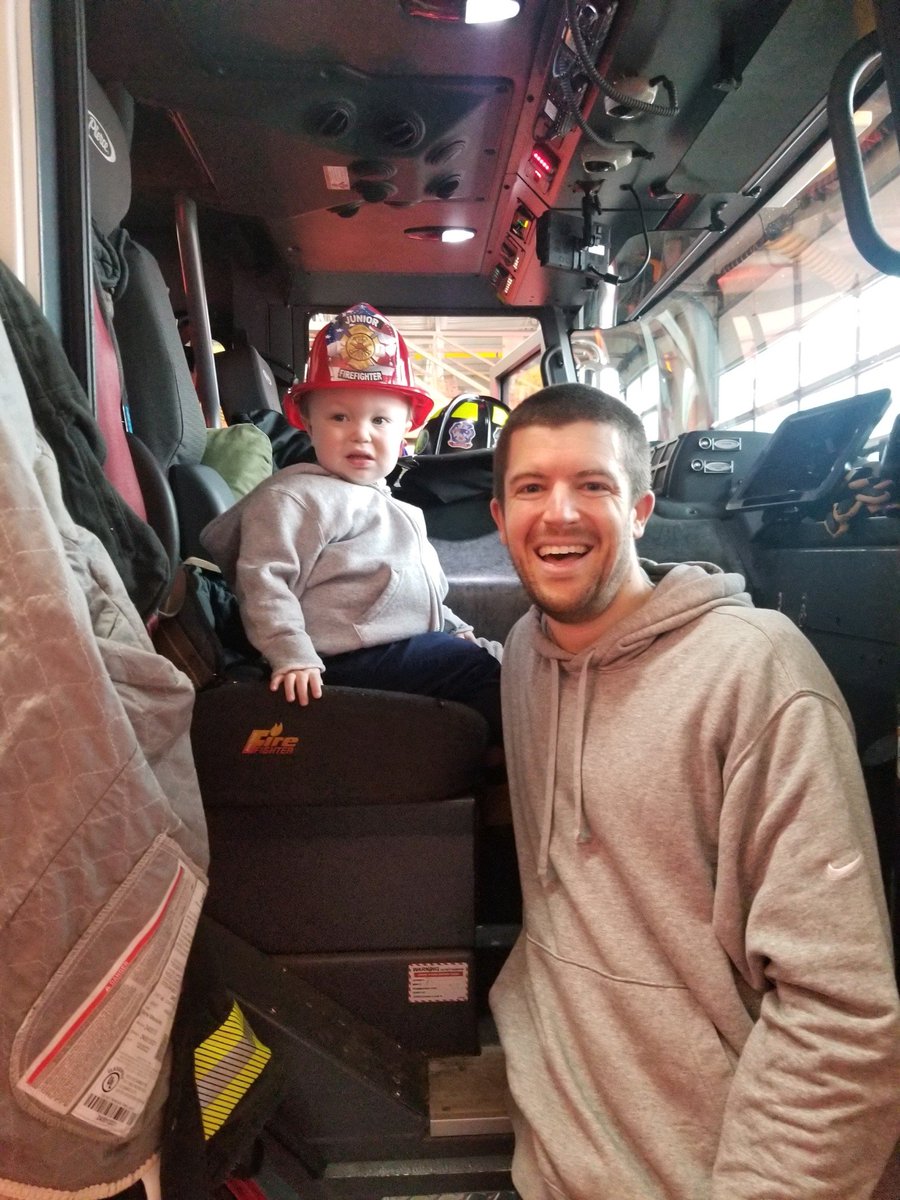 local1616's tweet photo. Little Steve and his Dad and the Chair of Public Safety Fred Happel came by and made everyone's day at Station 3 yesterday. https://t.co/MBaIOOhfdL