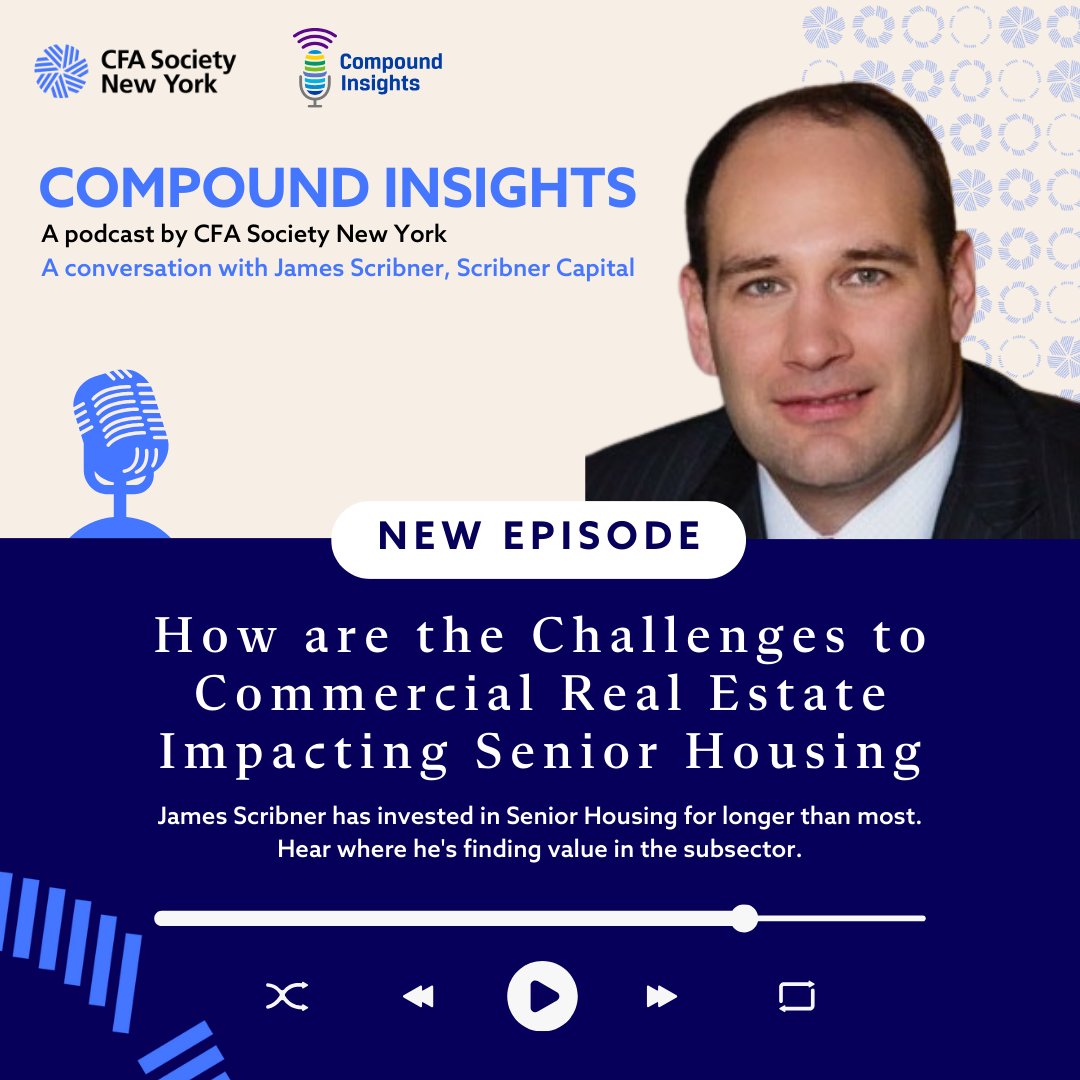 CFANewYork's tweet photo. Compound Insights Podcast Series
In a conversation with James Scribner, hear how are challenges to commercial real estate impacting Senior Housing.
Listen here: https://t.co/IXcgaLg2jQ
#cfany #podcast #compoundinsights #podcasting #membershipbenefits https://t.co/ymDZTBZsuT
