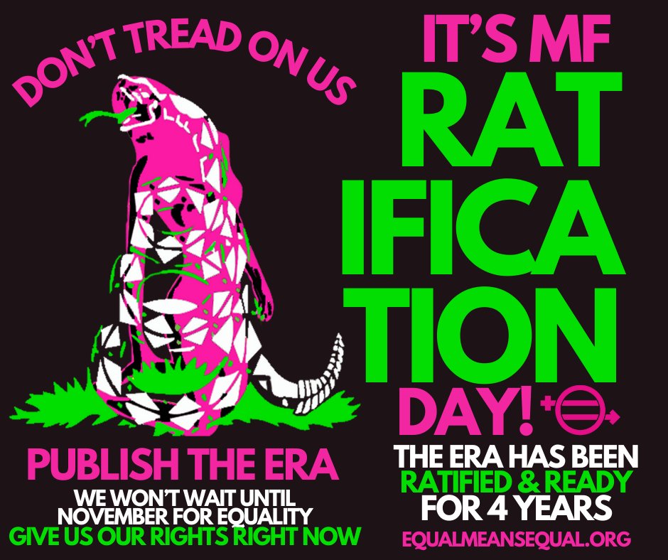 Did you know our government has been holding a fully ratified Constitutional Amendment hostage for FOUR YEARS? The one that would guarantee equal rights, protections & legal standing no matter WHO is in the WH? There's a 1st time for everything #FreeTheERA #ERA100