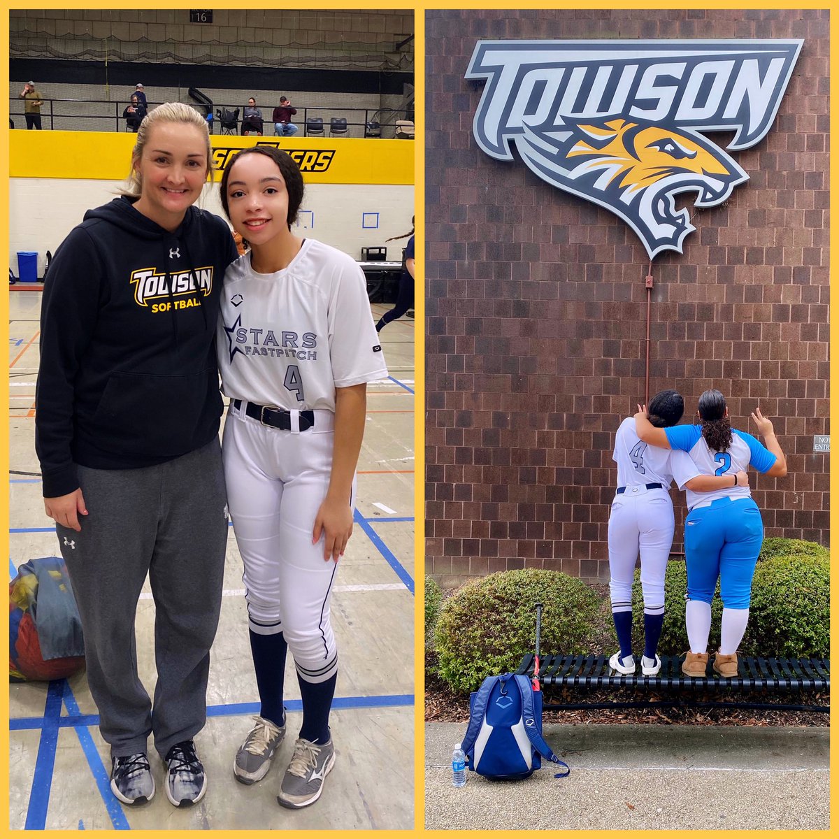 I had a fantastic morning at @TowsonU Prospect Hitting Camp. I got to learn some new drills, I liked the atmosphere and I got to catch up with some of my former teammates, but forever friends there. Plus, the tour of the locker room & campus were great! Thank you  @TUSBCoachCoz,