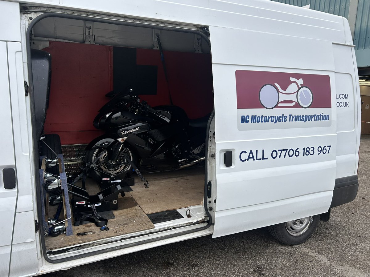 dc_motorcycle's tweet photo. The very mighty ZZR 1400 transported today.  New owner absolutely delighted. #notforthefainthearted https://t.co/GZ2BownxIg