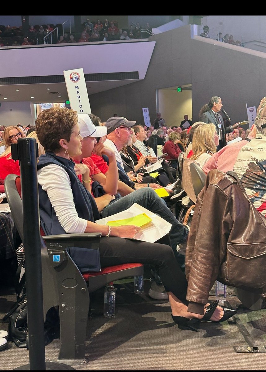 Garrett_Archer's tweet image. Someone sent me this photo. Kari Lake is a voting member of the #azgop meeting today by carrying a proxy.