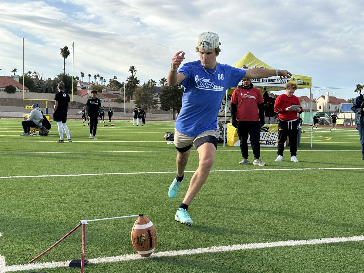 Chris_Sailer's tweet photo. Announcing the 18th Chris Sailer Kicking TOP 12 Camp Selection…Congratulations @RobertM43161962 (2025, CA) ✅. Robert is a special talent who left a big impression on the CSK staff in Vegas. #TeamSailer #TOP12 #2SpotsLeft https://t.co/w8k07OxQ10