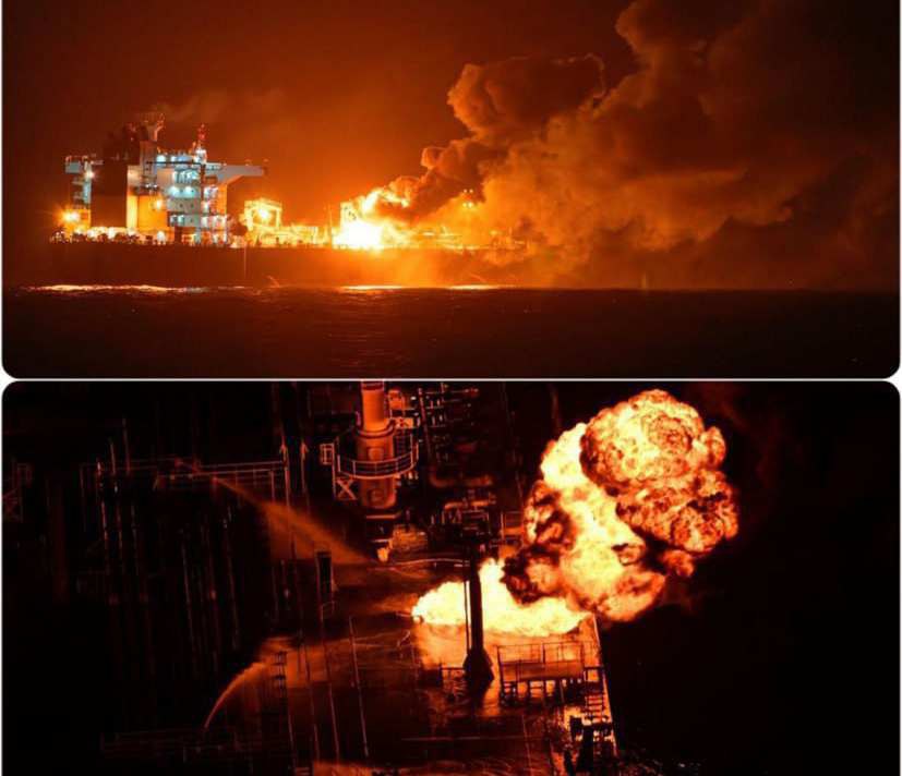 KharezmAlgoritm's tweet image. تصویری از لحظه انفجار نفتکش انگلیسی