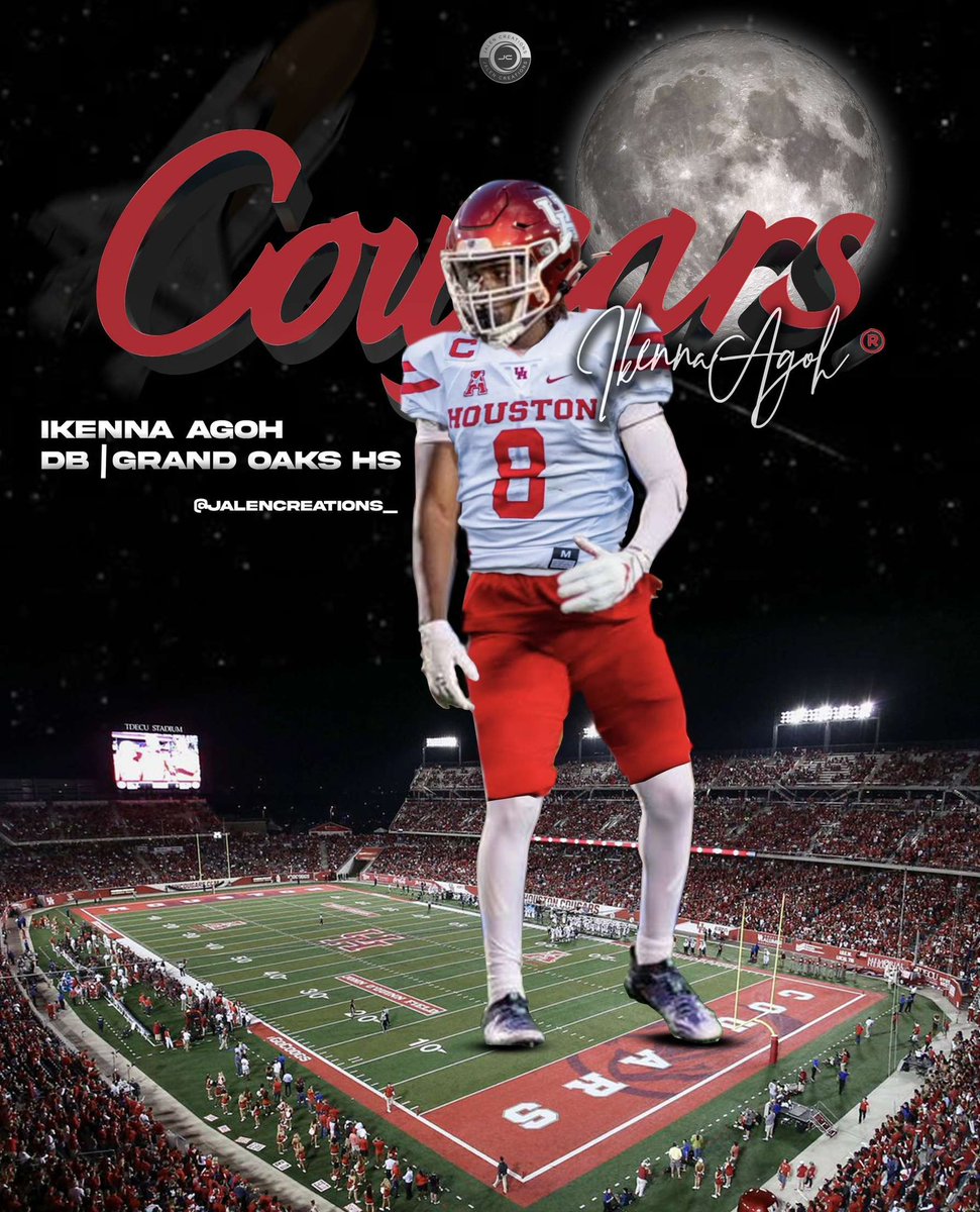 AGTG! Blessed to commit to the University of Houston! @UHCougarFB @CoachJCY @Vaughn_Era @CoachWEFritz I want to thank all my family, teammates and coaches who have supported me along the way. #GoCougs @coach_mcdowell @CoachBoodon @CoachJDanzer @CoachTreyRod @CoachEkanem