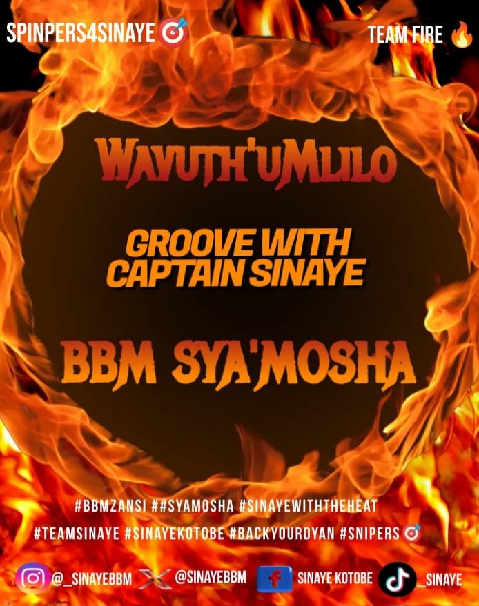 Ntombizine16533's tweet photo. Biggie said team fire and Sinaye said let's cook! 🔥🔥🎯🎯🎯
GROOVE WITH SINAYE 
FOLLOW SINAYE 

#GrooveWithSinaye
#SinayeTheFinale 
#SinayeWithTheHeat 
#BBMzansi
#SyaMosha
#Snipers 🎯
#TeamSinaye
#BackYourDyan https://t.co/kh9wqgcxGG