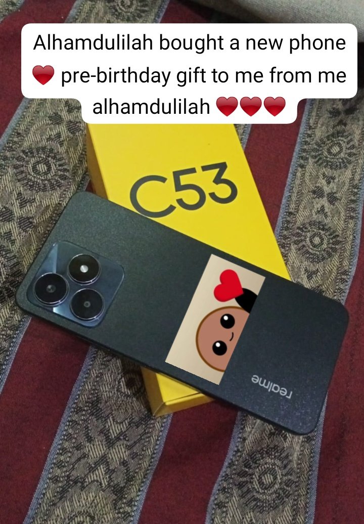 WardhaR's tweet photo. #newphone #alhamdulillah #realmec53 https://t.co/RlLwzOuAYa