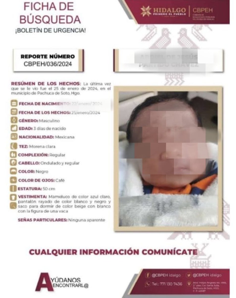 FiscaliaEdomex's tweet image. #Localizado. La @PGJE_Hidalgo con colaboración #FiscalíaEdoMéx y apoyo de @SSPCMexico #CONAHO @SS_Edomex y policía municipal de #ValleDeChalco, localizaron con vida a un bebé que podría ser A.deJ.P.Ch., sustraído en el estado de #Hidalgo. Fueron ejecutados 3 cateos.