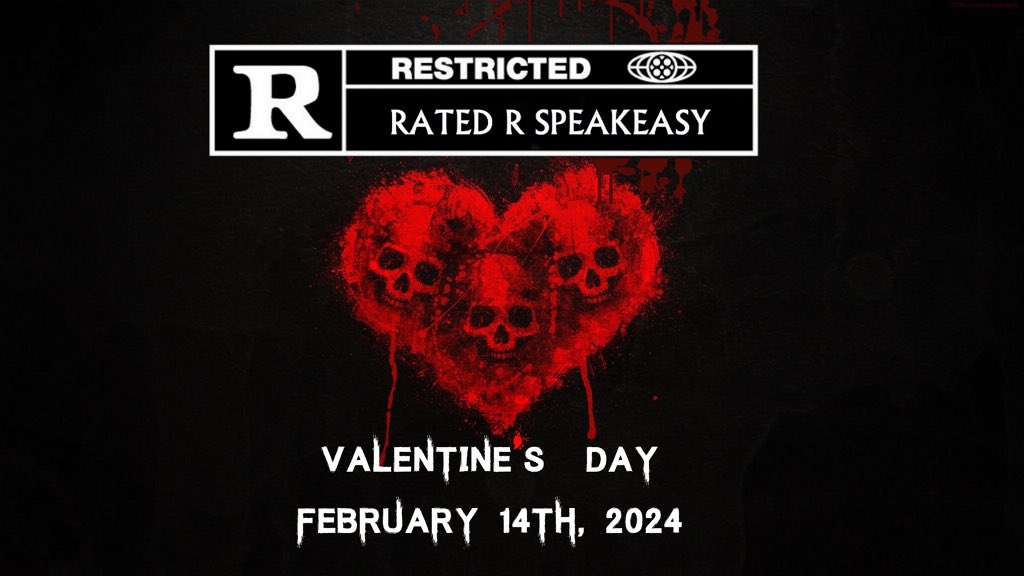 RatedRBar's tweet photo. 🚨ATTN LOVEBIRDS🚨

You asked, we answered: RATED R IS COMING BACK ON VALENTINE'S DAY! Many of you couldn't come tonight because we sold out, well now's your chance. Join us Wednesday 2/14 for a night of bloody love. BUY NOW WE WILL SELL OUT! Tix at https://t.co/j8wQG6fMfO! https://t.co/j8OvvUpxbb