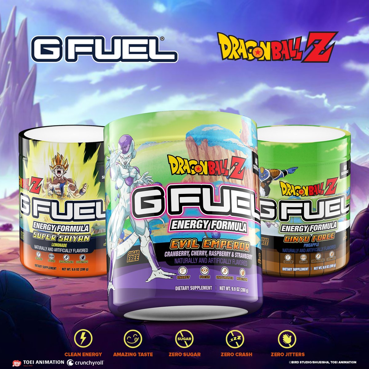 GFuelEnergy's tweet photo. 💜 𝗥𝗧 + 𝗙𝗢𝗟𝗟𝗢𝗪 to win a #DragonBallZ x #GFUEL Frieza Saga Energy Tub of your choice! 2 winners picked on Monday! ⚡😈🍷 

🛒 𝗚𝗘𝗧 𝗬𝗢𝗨𝗥𝗦: https://t.co/q4QErzpsS4 https://t.co/7FznjqyQyO