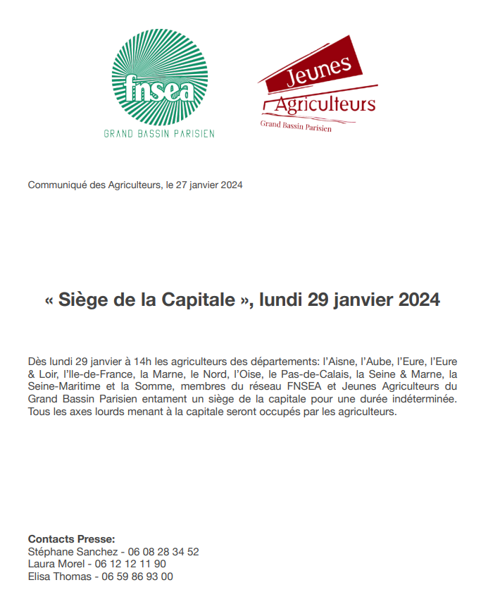 SIEGE DE PARIS! 🚨🚨🚨
<a href="/FNSEA/">La FNSEA</a>  #agirsouspression #OnMarcheSurLaTete