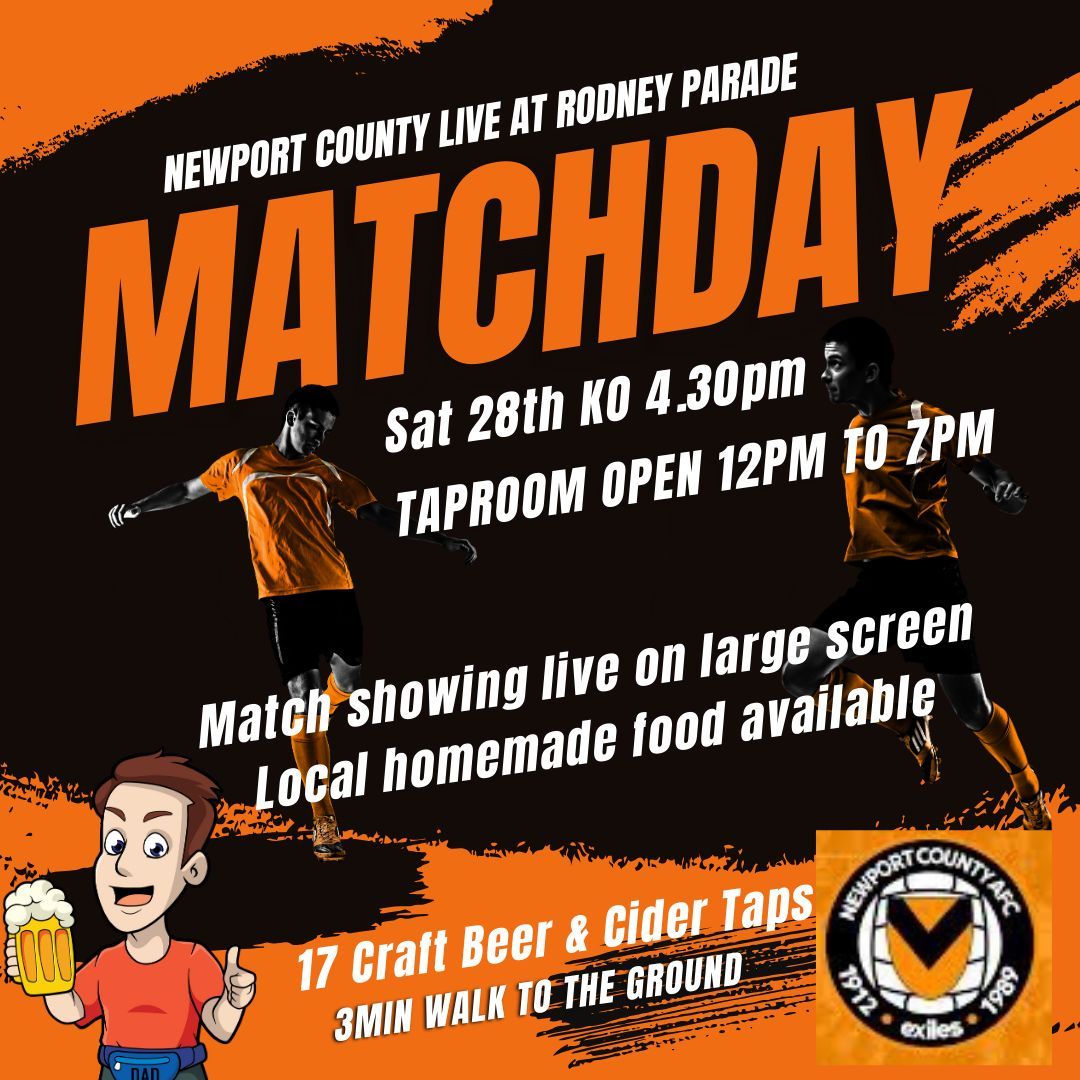 Excited for #NewportCounty taking on #manchesterunited tomorrow. Taproom open 12-7pm. Showing BBC Giantkillers about county from 1.30 followed by the match live on big screen. Local homemade food available too. #newportwales #craftbeeruk  #instabeer #supportlocal #walescraftbeer