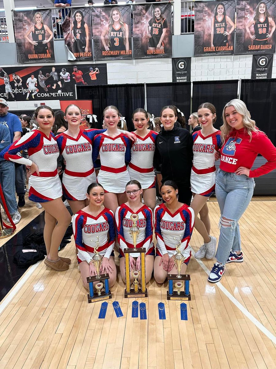 Grand Champions of the Dance division! What a fantastic day for our Cougars 💙❤️ Thanks Madyson Dehnert for all you do for our team!