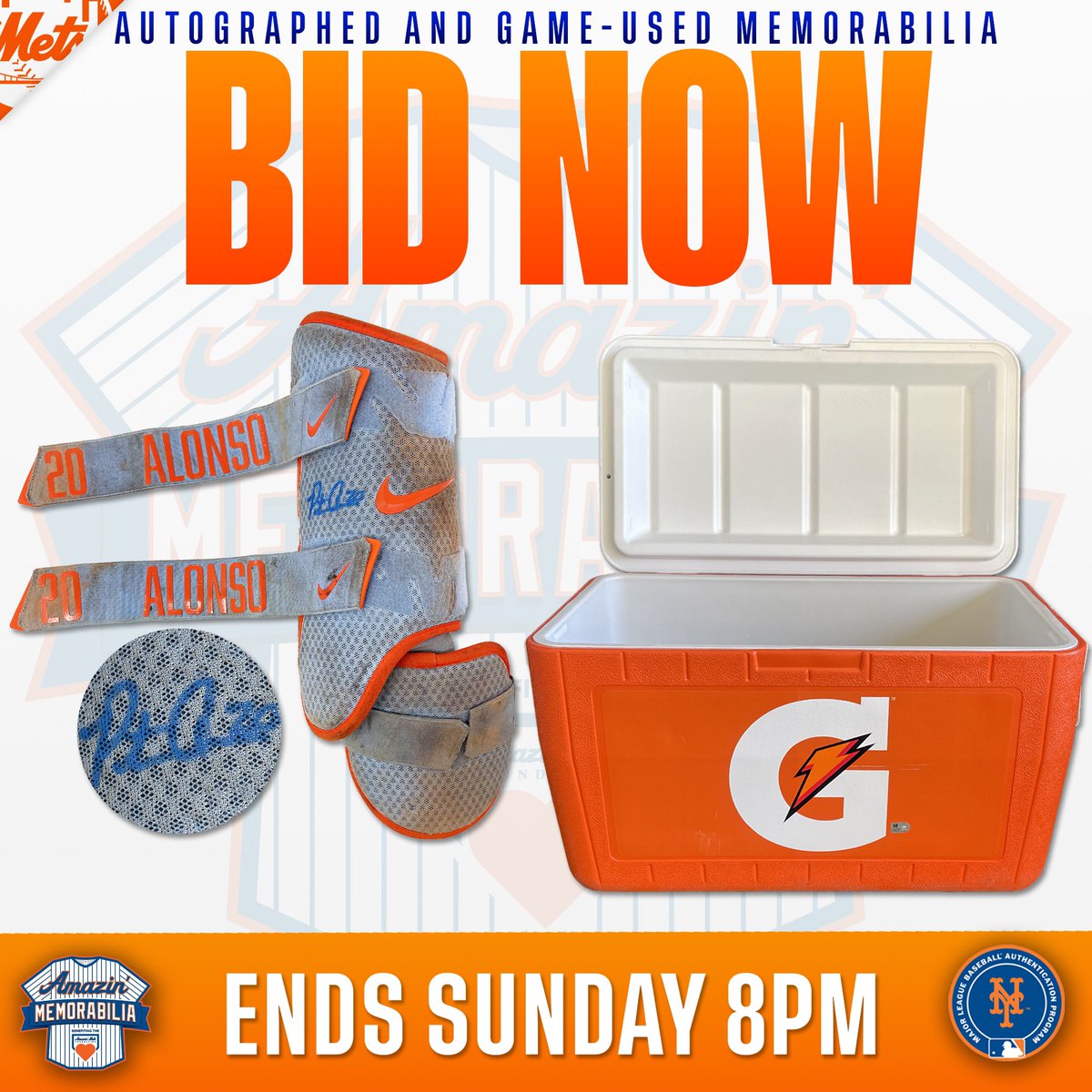 MetsMemorabilia's tweet image. Bid now on autographed and game-used @Mets memorabilia. Weekly auctions end every Sunday at 8PM ET. #Mets #LGM #NYM
👉 bit.ly/3K4BfyH
