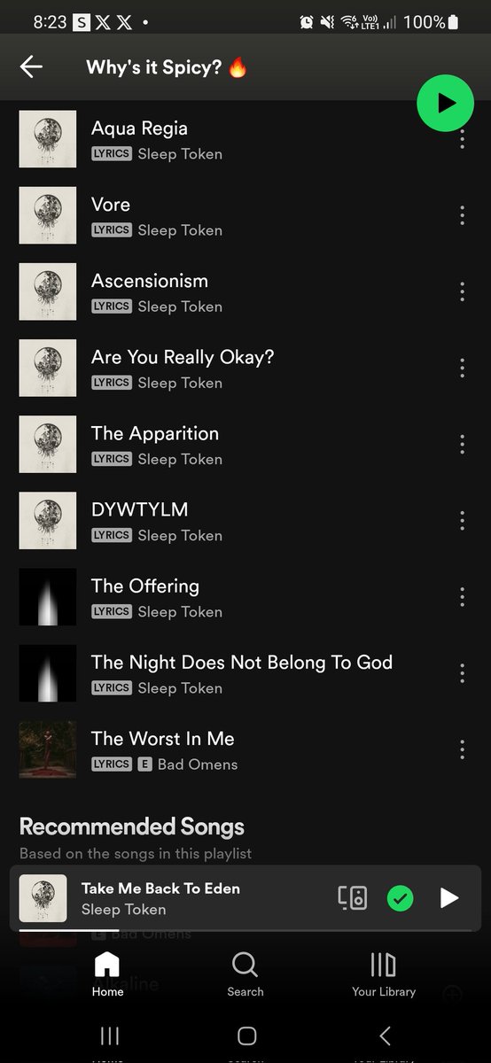 SirMeows22's tweet photo. Me and my current 'on repeat' playlist🔥 
So keen to see BMTH and Sleep Token! 😍✨️🤟 https://t.co/5nkOpnIyxv