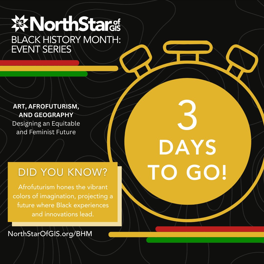 gisNorthStar's tweet photo. ✨ Just 3 DAYS TO GO! Gear up for the much-awaited BHM2024 series. Join us on a journey of celebration, creativity, and insightful conversations.
Check the details here https://t.co/Q67qn77M3e.

#BHM2024 #NorthStarofGIS #ThreeDaysToGo #CountdownToExcellence https://t.co/zGRpNjuE6j