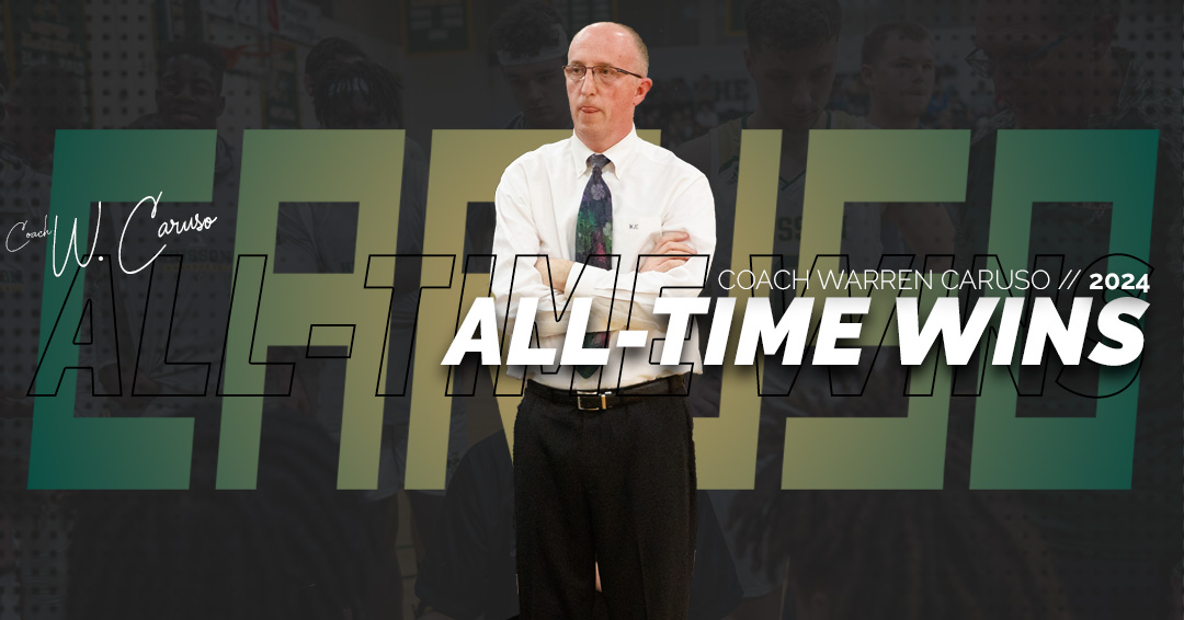 Husson University men's basketball head coach Warren Caruso becomes the all-time winningest coach in men's basketball history with 555 wins.