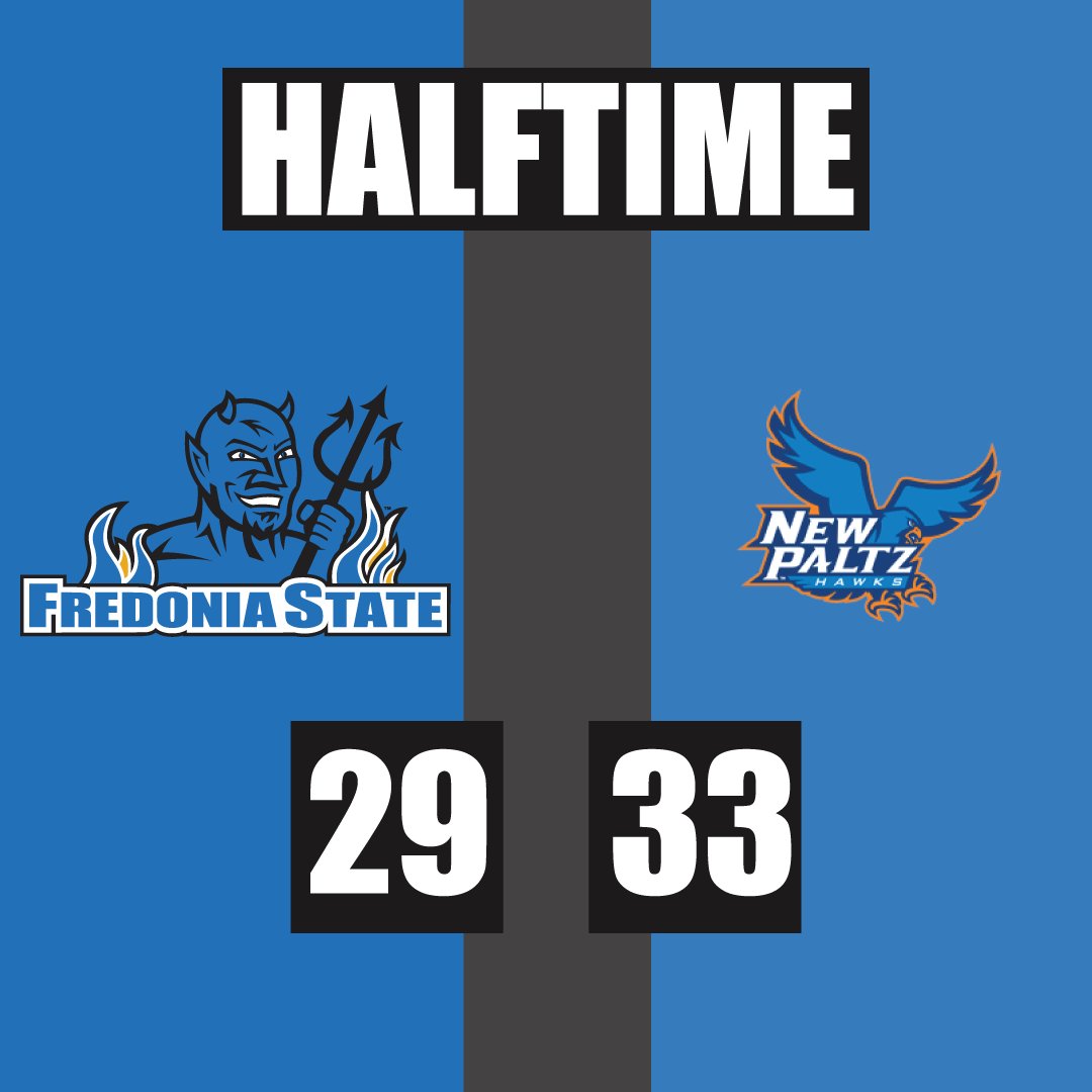 HALFTIME

Live Broadcast:  web.playsight.com/facility/suny-…… 

Live Stats:   portal.stretchinternet.com/nphawks/ 

#RaiseTheBar | #FredStrong