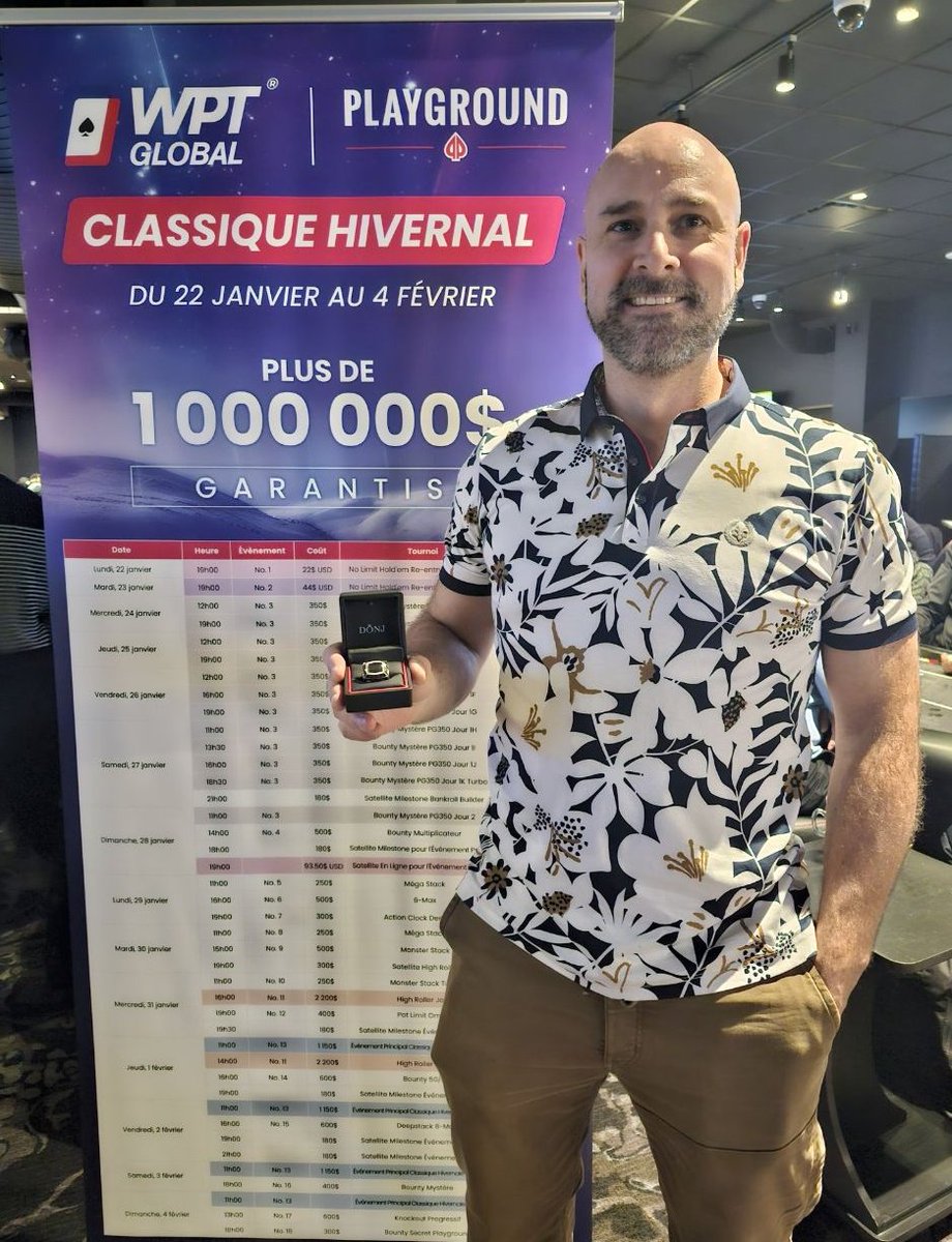 Congratulations to 'DjBarb' the winner of our $44 online-only tournament in the Winter Classic!

💰 He won $1,509 and a brilliant @PlaygroundPoker Champion ring to go with it 💍

Next he can go crush our upcoming Meet-Up Game on Jan 31!

See you at the Playground, DjBarb.