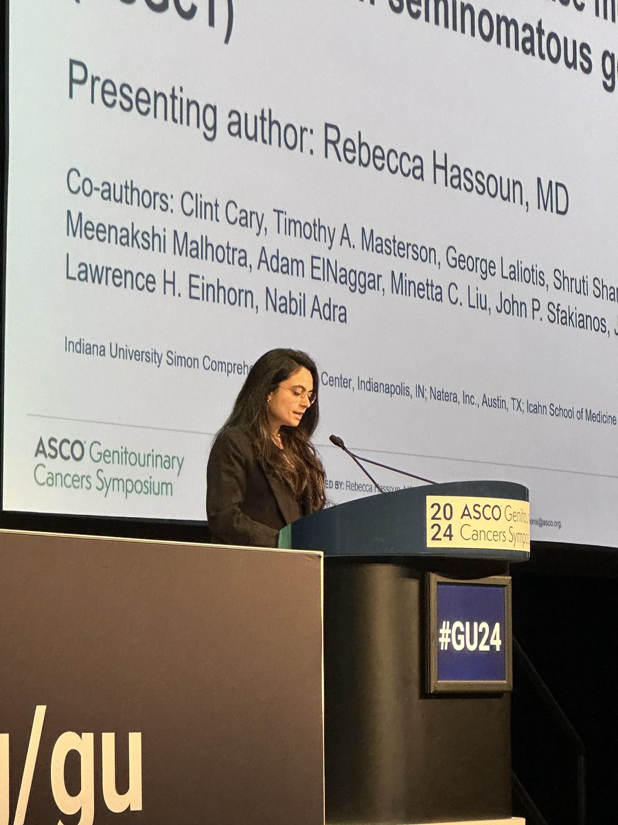 eddy_saad's tweet photo. @rebeccahassoun on the stage of @ASCO #GU24 leading a brilliant discussion on the role of #ctDNA in #NSGCT 
@OncoAlert https://t.co/E4hTCyQi9y