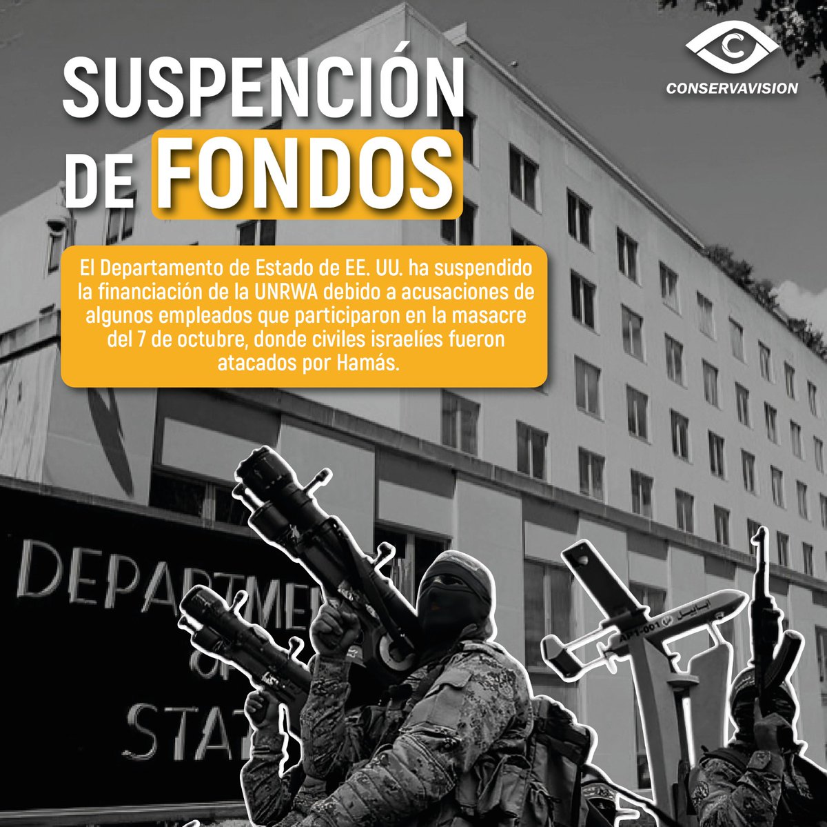 El Departamento de Estado de EE. UU. suspende fondos a la UNRWA tras alegaciones sobre empleados involucrados en la masacre de octubre. Una decisión que refleja la postura firme ante la violencia en la región.

#Noticias #Nacionales #Internacionales #EUA #EstadosUnidos #Israel