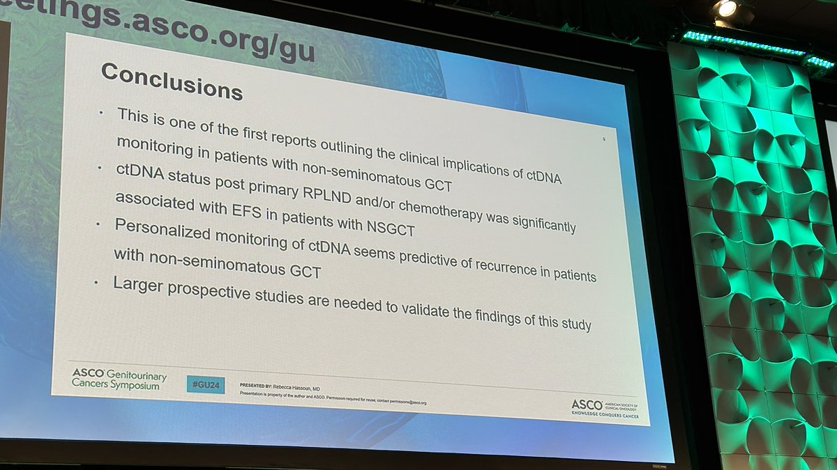 Toni Choueiri, MD (@drchoueiri) on Twitter photo Phenomenal work by <a href="/rebeccahassoun/">Rebecca Hassoun</a> showing ctDNA monitoring can be used as a predictive biomarker for recurrence in non-seminomatous GCT!
<a href="/ASCO/">ASCO</a> #GU24 <a href="/OncoAlert/">OncoAlert</a> <a href="/OncLive/">OncLive.com</a> Phenomenal work by <a href="/rebeccahassoun/">Rebecca Hassoun</a> showing ctDNA monitoring can be used as a predictive biomarker for recurrence in non-seminomatous GCT!
<a href="/ASCO/">ASCO</a> #GU24 <a href="/OncoAlert/">OncoAlert</a> <a href="/OncLive/">OncLive.com</a>