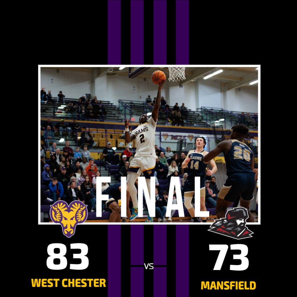 WCUAthletics's tweet photo. MBB: West Chester rolls to an 83-73 victory over Mansfield with four starters in double figures! Full story to come!

#ramsup https://t.co/V6geOGXIws