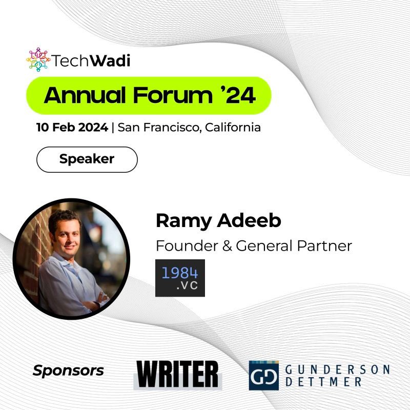 Excited to have <a href="/ramyadeeb/">Ramy Adeeb</a> join us at Techwadi 2024 ! Join us for a great conversation lu.ma/techwadi-2023