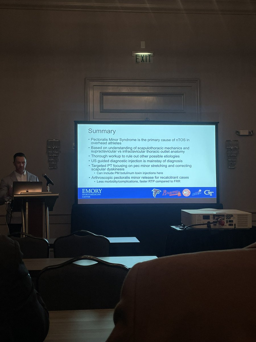 Great talk on TOS <a href="/TheDrROBO/">Robby Bowers DO, PhD</a> 

Can’t underestimate the importance of restoring pec minor mobility in the thrower