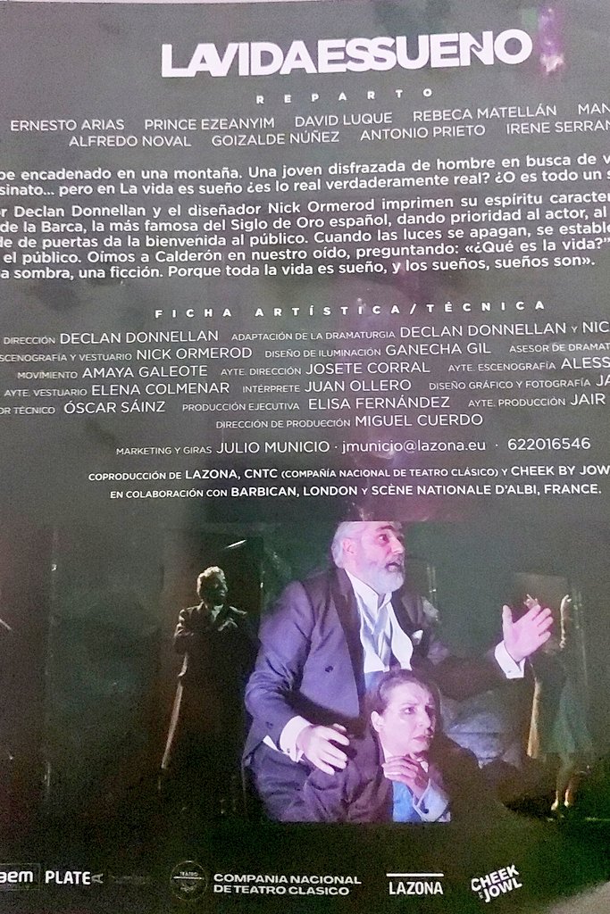 Hoy he disfrutado en el @TeatroRomea  de una puesta en escena espectacular de #Lavidaessueño  dos horas de puro teatro #miscosas #felicidad #lossueñossueñosson