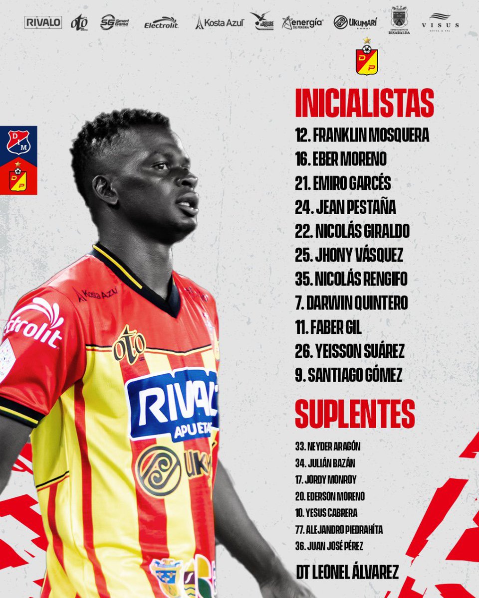 JuanAristiAngel's tweet image. Nominas del @DIM_Oficial y del @DeporPereiraFC para juego hoy sábado 27 de enero desde 8:20 pm en @EstadioAtanasio (Medellín) por #Fecha2 de @LigaBetPlayD I del 2024 de @Dimayor, transmite @alrojovivodim de @ondas1350am y #LaPoderosa 106.6 FM, narra @elgeneral1350.